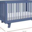 babyletto Hudson 3-in-1 Convertible Baby Crib - GREENGUARD Gold Certified Convertible Crib to Toddler Bed and Daybed - Wooden Baby Bed with 4 Adjustable Mattress Heights - Easy Assembly - Cove Blue