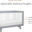 Babyletto Hudson 3-in-1 Convertible Baby Crib with Toddler Bed & Daybed Conversion - Strong, Durable & Easy to Assemble - GREENGUARD Gold Certified w/ 4 Adjustable Mattress Heights - Grey and White