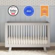 Babyletto Hudson 3-in-1 Convertible Baby Crib with Toddler Bed & Daybed Conversion - Strong, Durable & Easy to Assemble - GREENGUARD Gold Certified w/ 4 Adjustable Mattress Heights - Grey and White