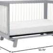 Babyletto Hudson 3-in-1 Convertible Baby Crib with Toddler Bed & Daybed Conversion - Strong, Durable & Easy to Assemble - GREENGUARD Gold Certified w/ 4 Adjustable Mattress Heights - Grey and White