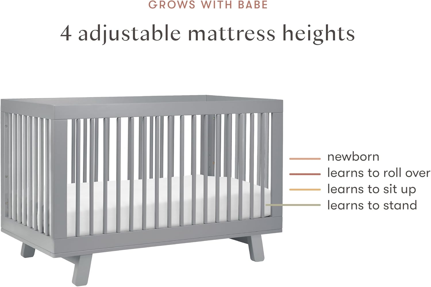 Babyletto Hudson 3-in-1 Convertible Baby Crib - Wooden Baby Bed with 4 Adjustable Mattress Heights - Strong & - Grey Babyletto Hudson 3-in-1 Convertible Baby Crib - GREENGUARD Gold Certified Convertible Crib to Toddler Bed & Daybed - Wooden Baby Bed with 4 Adjustable Mattress Heights - Strong & Easy Assembly - Grey