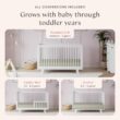 Babyletto Hudson 3-in-1 Convertible Baby Crib with Toddler Bed & Daybed Conversion - Easy to Assemble - GREENGUARD Gold Certified w/ 4 Adjustable Mattress Heights - White