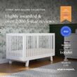 Babyletto Hudson 3-in-1 Convertible Baby Crib with Toddler Bed & Daybed Conversion - Easy to Assemble - GREENGUARD Gold Certified w/ 4 Adjustable Mattress Heights - White