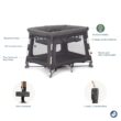 Maxi-Cosi Swift Baby Playpen with Mat, Baby Play Yards, Pack and Play with Bassinet - Portable Playpen for Babies and Toddlers, Classic Graphite