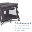 Maxi-Cosi Swift Baby Playpen with Mat, Baby Play Yards, Pack and Play with Bassinet - Portable Playpen for Babies and Toddlers, Classic Graphite