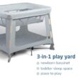 Maxi-Cosi Swift Baby Playpen with Mat, Baby Play Yards, Pack and Play with Bassinet - Portable Playpen for Babies and Toddlers, Classic Slate