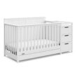 Graco Hadley All-in-One Convertible Crib & Changer (White) – GREENGUARD Gold Certified, Fits Standard Crib Mattress, Converts to Toddler Bed and Full Bed, 4 Adjustable Mattress Heights