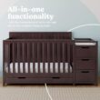 Graco Hadley All-in-One Convertible Crib & Changer (Espresso) – GREENGUARD Gold Certified, Fits Standard Crib Mattress, Converts to Toddler Bed and Full Bed, 4 Adjustable Mattress Heights