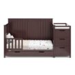 Graco Hadley All-in-One Convertible Crib & Changer (Espresso) – GREENGUARD Gold Certified, Fits Standard Crib Mattress, Converts to Toddler Bed and Full Bed, 4 Adjustable Mattress Heights