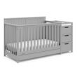 Graco Hadley All-in-One Convertible Crib & Changer (Pebble Gray) – GREENGUARD Gold Certified, Fits Standard Crib Mattress, Converts to Toddler Bed and Full Bed, 4 Adjustable Mattress Heights