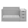 Graco Hadley All-in-One Convertible Crib & Changer (Pebble Gray) – GREENGUARD Gold Certified, Fits Standard Crib Mattress, Converts to Toddler Bed and Full Bed, 4 Adjustable Mattress Heights