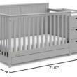 Graco Hadley All-in-One Convertible Crib & Changer (Pebble Gray) – GREENGUARD Gold Certified, Fits Standard Crib Mattress, Converts to Toddler Bed and Full Bed, 4 Adjustable Mattress Heights
