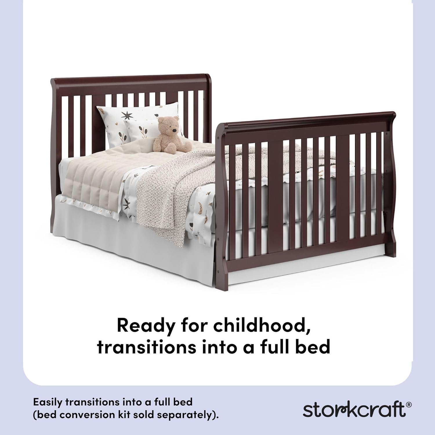 Storkcraft Portofino 5-in-1 Convertible Crib and Changer (Espresso) Storkcraft Portofino 5-in-1 Convertible Crib and Changer (Espresso) – Crib and Changing -Table Combo with 3 Drawers, Includes Baby Changing Pad, Converts to Full-Size Bed