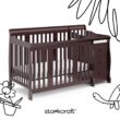 Storkcraft Portofino 5-in-1 Convertible Crib and Changer (Espresso) Storkcraft Portofino 5-in-1 Convertible Crib and Changer (Espresso) – Crib and Changing -Table Combo with 3 Drawers, Includes Baby Changing Pad, Converts to Full-Size Bed