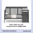 STORKCRAFT Portofino 4 In 1 Fixed Side Convertible Crib Changer, Gray STORKCRAFT Portofino 4 In 1 Fixed Side Convertible Crib Changer, Gray