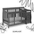 STORKCRAFT Portofino 4 In 1 Fixed Side Convertible Crib Changer, Gray STORKCRAFT Portofino 4 In 1 Fixed Side Convertible Crib Changer, Gray