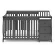 STORKCRAFT Portofino 4 In 1 Fixed Side Convertible Crib Changer, Gray STORKCRAFT Portofino 4 In 1 Fixed Side Convertible Crib Changer, Gray