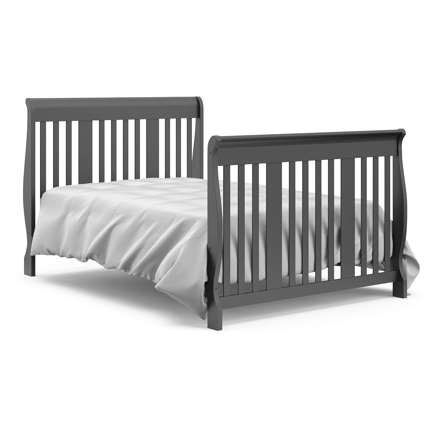 STORKCRAFT Portofino 4 In 1 Fixed Side Convertible Crib Changer, Gray STORKCRAFT Portofino 4 In 1 Fixed Side Convertible Crib Changer, Gray