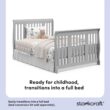 Storkcraft Portofino All-in-One Convertible Crib & Changer (Pebble Gray) – GREENGUARD Gold Certified, Fits Standard Crib Mattress, Converts to Toddler Bed and Full Bed, 4 Adjustable Mattress Heights