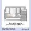 Storkcraft Portofino All-in-One Convertible Crib & Changer (Pebble Gray) – GREENGUARD Gold Certified, Fits Standard Crib Mattress, Converts to Toddler Bed and Full Bed, 4 Adjustable Mattress Heights