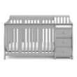 Storkcraft Portofino All-in-One Convertible Crib & Changer (Pebble Gray) – GREENGUARD Gold Certified, Fits Standard Crib Mattress, Converts to Toddler Bed and Full Bed, 4 Adjustable Mattress Heights