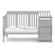 Storkcraft Portofino All-in-One Convertible Crib & Changer (Pebble Gray) – GREENGUARD Gold Certified, Fits Standard Crib Mattress, Converts to Toddler Bed and Full Bed, 4 Adjustable Mattress Heights