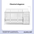 Storkcraft Portofino All-in-One Convertible Crib & Changer (White) – GREENGUARD Gold Certified, Fits Standard Crib Mattress, Converts to Toddler Bed and Full Bed, 4 Adjustable Mattress Heights
