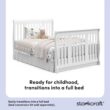 Storkcraft Portofino All-in-One Convertible Crib & Changer (White) – GREENGUARD Gold Certified, Fits Standard Crib Mattress, Converts to Toddler Bed and Full Bed, 4 Adjustable Mattress Heights