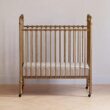 NAMESAKE Abigail 3-in-1 Portable Baby Crib with Wheels - Metal Baby Bed w/ 4 Adjustable Mattress Heights, for Small Spaces - Gold NAMESAKE Abigail 3-in-1 Portable Baby Crib with Wheels - GREENGUARD Gold Certified Convertible Crib to Toddler Bed & Daybed - Metal Baby Bed w/ 4 Adjustable Mattress Heights, for Small Spaces - Gold