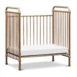 NAMESAKE Abigail 3-in-1 Portable Baby Crib with Wheels - Metal Baby Bed w/ 4 Adjustable Mattress Heights, for Small Spaces - Gold NAMESAKE Abigail 3-in-1 Portable Baby Crib with Wheels - GREENGUARD Gold Certified Convertible Crib to Toddler Bed & Daybed - Metal Baby Bed w/ 4 Adjustable Mattress Heights, for Small Spaces - Gold