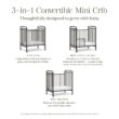 NAMESAKE Abigail 3-in-1 Convertible Mini Metal Crib in Vintage Iron, Greenguard Gold Certified