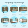 Carter's by DaVinci Colby Grow 6-in-1 Convertible Crib - Converts to Portable Bassinet, Full-Size Baby Crib w/Removable Wheels, Toddler Bed, Junior, Full-Size Bed - GREENGUARD Gold Certified - Walnut