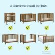 Carter's by DaVinci Colby Grow 6-in-1 Convertible Crib - Converts to Portable Bassinet, Full-Size Baby Crib w/Removable Wheels, Toddler Bed, Junior, Full-Size Bed - GREENGUARD Gold Certified - Walnut