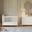 Namesake Brimsley Tambour 3-in-1 Convertible Crib in Warm White, GREENGUARD Gold Certified