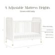 Namesake Brimsley Tambour 3-in-1 Convertible Crib in Warm White, GREENGUARD Gold Certified