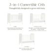Namesake Brimsley Tambour 3-in-1 Convertible Crib in Warm White, GREENGUARD Gold Certified