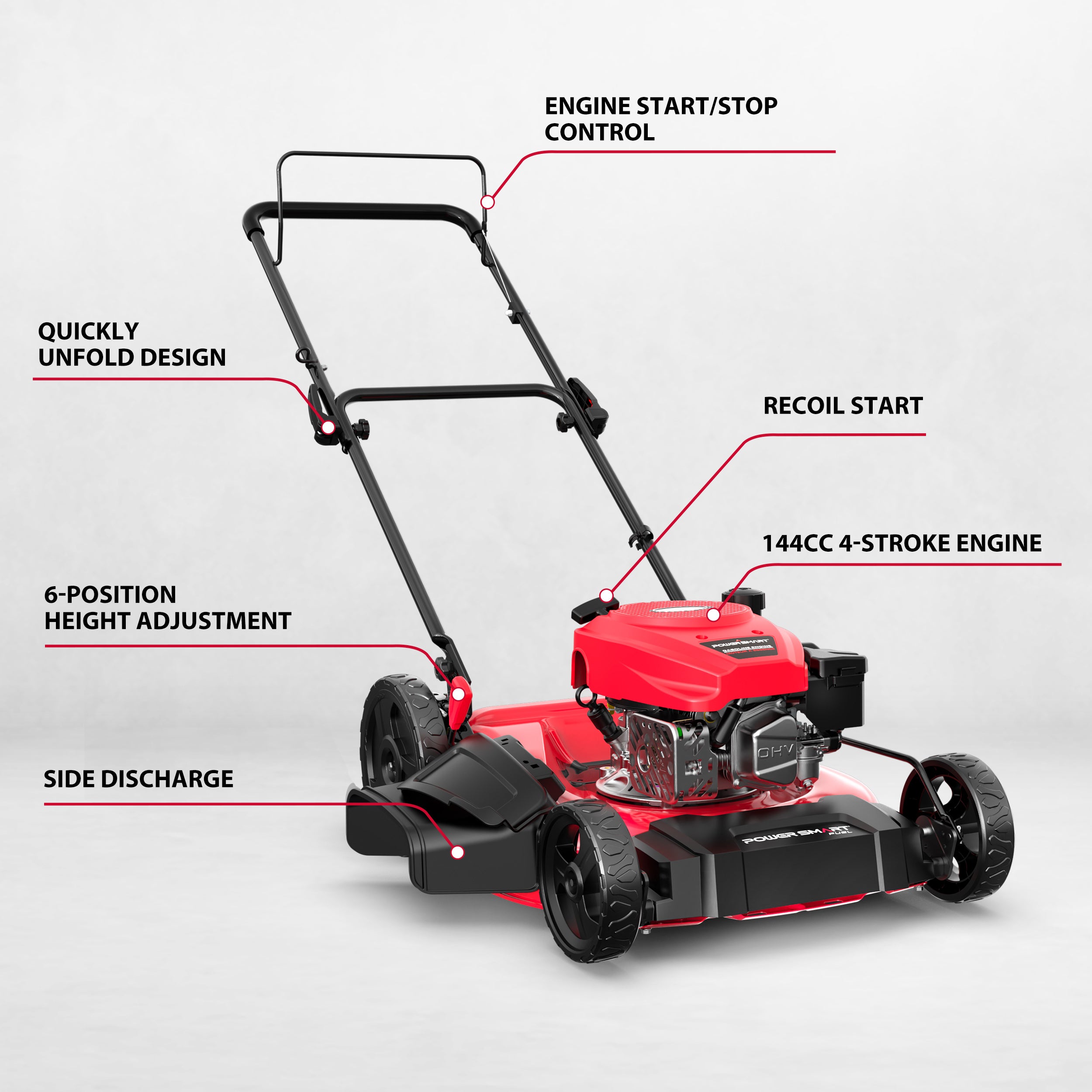Powersmart 21'' 144cc Gas Push 2-in-1 Lawn Mower V8721C Powersmart 21'' 144cc Gas Push 2-in-1 Lawn Mower V8721C - Image 11