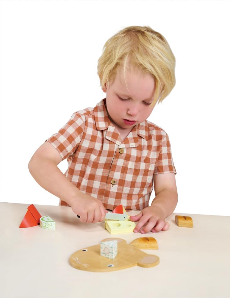 Tender Leaf Toys Cheese Chopping Board, Wooden Play Food Set with 4 Choppable Cheeses, Baguette, Wood Knife and Illustrated Board - Age 2+ Tender Leaf Toys Cheese Chopping Board, Wooden Play Food Set with 4 Choppable Cheeses, Baguette, Wood Knife and Illustrated Board - Age 2+ - Image 9