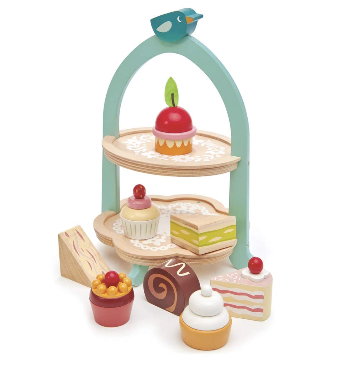 Tender Leaf Toys - Mini Chef Birdie Afternoon Tea Stand – Realistic English Sandwich, Cake and Pastry Tower for Pretend Play High - Age 3+ Tender Leaf Toys - Mini Chef Birdie Afternoon Tea Stand – Realistic English Sandwich, Cake and Pastry Tower for Pretend Play High - Age 3+ - Image 2