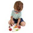 Tender Leaf Toys - Mini Chef Chopping Board - 16 Pcs Wooden Cutting Vegetable Toys with Knife - Age 3+