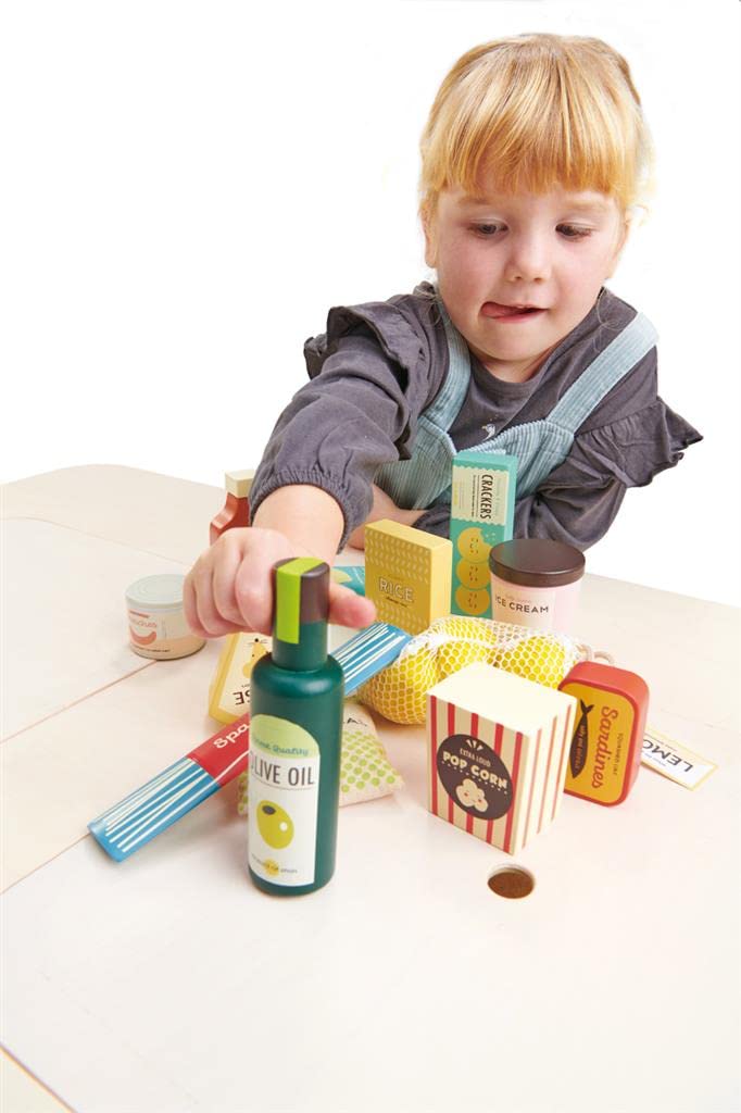 Tender Leaf Toys Supermarket Grocery Set - 17 Pcs Wooden Pretend Play Food Pack for Supermarket Roleplay Shopping Game - Age 3+ Tender Leaf Toys Supermarket Grocery Set - 17 Pcs Wooden Pretend Play Food Pack for Supermarket Roleplay Shopping Game - Age 3+ - Image 5