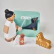 Tender Leaf Toys - Waggy Tails Dog Salon - Wooden Interactive Pet Care Grooming Play Set for Kids - Fun Role-Play Set - Age 3+