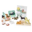 Tender Leaf Toys - Waggy Tails Dog Salon - Wooden Interactive Pet Care Grooming Play Set for Kids - Fun Role-Play Set - Age 3+