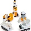 Tender Leaf Toys - Space Voyager Set - 7 Piece Solid Wood Space Vehicle Set with Moving Parts - Age 3 +