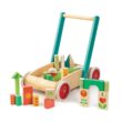 Tender Leaf Toys Baby Block Wooden Walker - Includes 29 Garden Themed Wooden Toy Blocks - 18 Month +