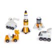 Tender Leaf Toys - Space Voyager Set - 7 Piece Solid Wood Space Vehicle Set with Moving Parts - Age 3 +