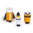 Tender Leaf Toys - Space Voyager Set - 7 Piece Solid Wood Space Vehicle Set with Moving Parts - Age 3 +