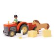 Tender Leaf Toys - Farmyard Tractor - Wooden Tractor Toy with Removeable Trailer, Animals and Accessories - Age 18m+