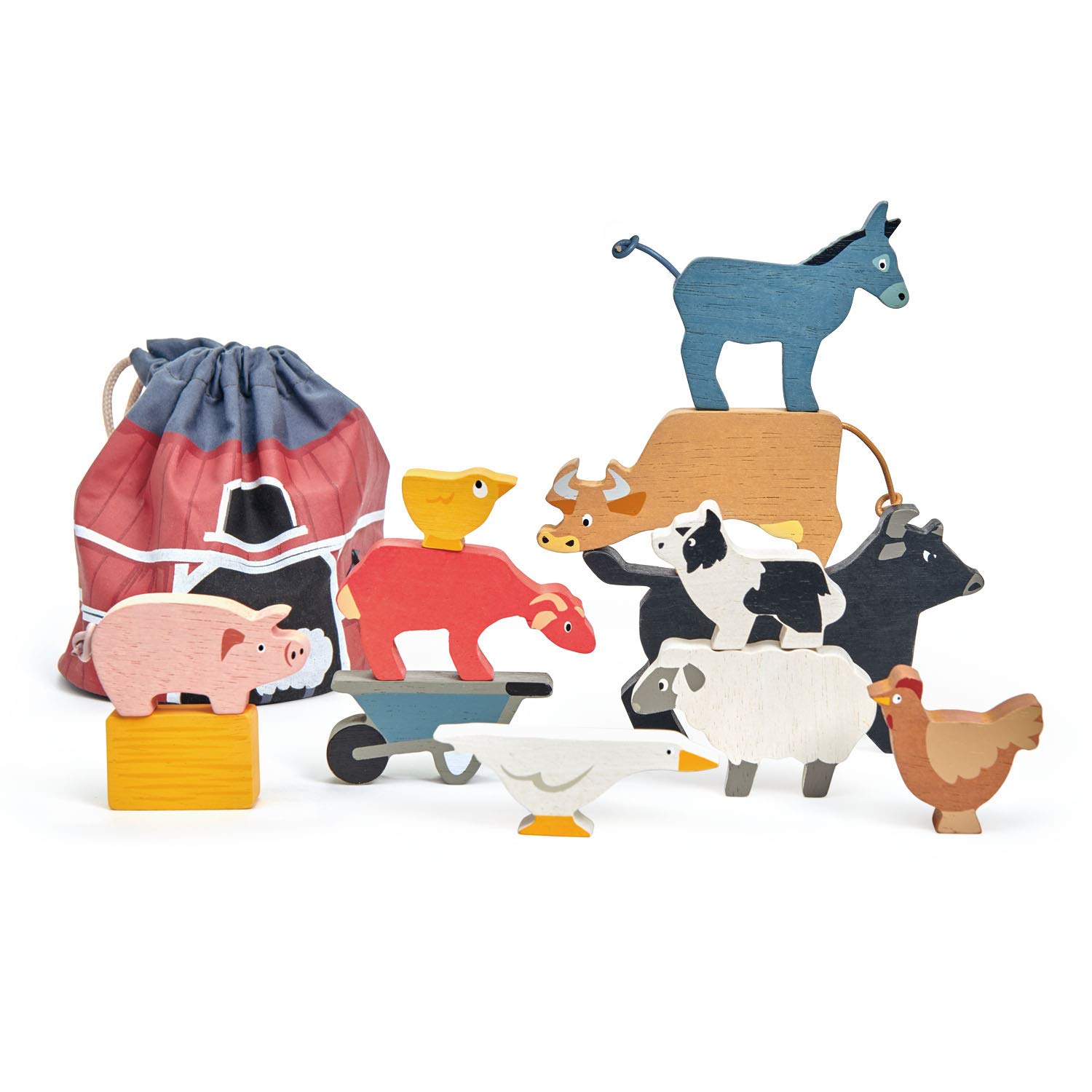 Tender Leaf Toys - Stacking Farmyard Set for Kids - Animal Set for Encouraging Logical Thinking, Inspire Imaginative and Pretend Play Tender Leaf Toys - Stacking Farmyard Set for Kids - Animal Set for Encouraging Logical Thinking, Inspire Imaginative and Pretend Play