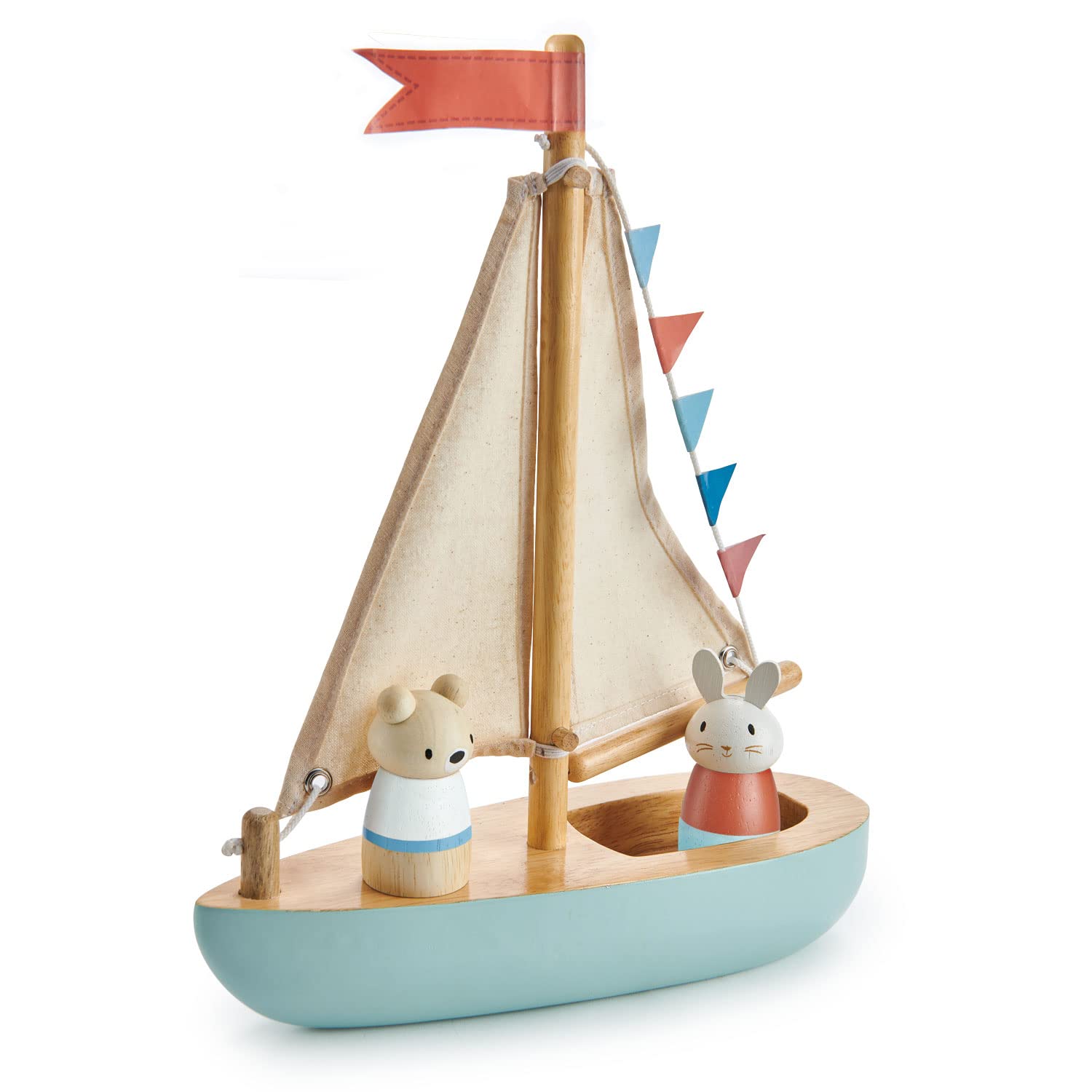 Tender Leaf Toys - Sailaway Boat - Educational Wooden Sailing Boat Play Set with 2 Animal Figures for Kids - Age 3+ Tender Leaf Toys - Sailaway Boat - Educational Wooden Sailing Boat Play Set with 2 Animal Figures for Kids - Age 3+ - Image 7